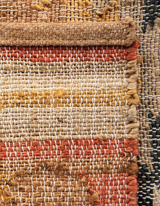 Multicolor 10' x 14' 1 Kilim Jute Rectangle Area Rug 95% Jute & 5% Cotton Rustic Vintage Look Carpet for Unique Home Interior Design for Sale at Rug Engine