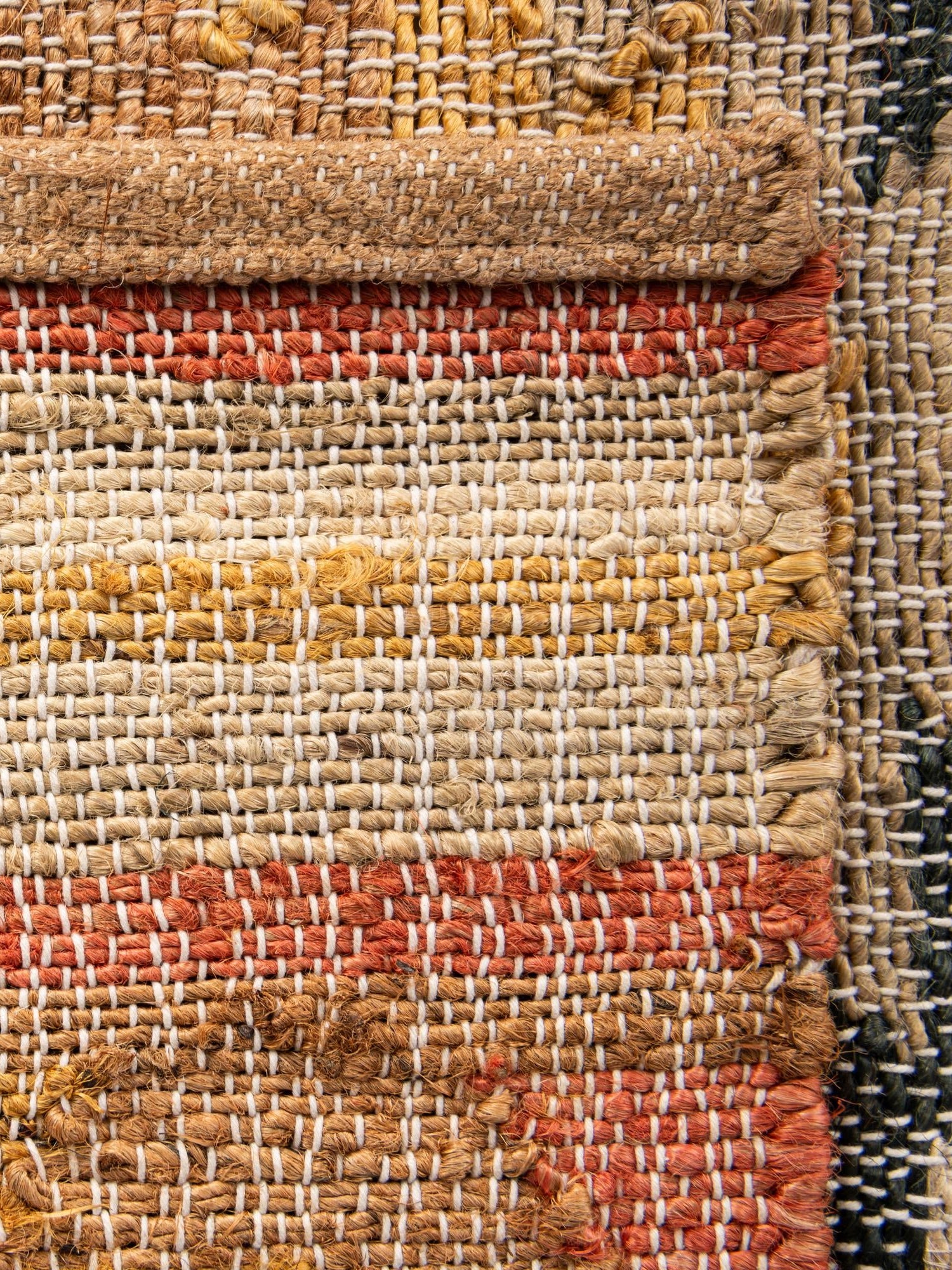 Multicolor 3' 1 x 5' 1 Kilim Jute Rectangle Area Rug 95% Jute & 5% Cotton Rustic Vintage Look Carpet for Unique Home Interior Design for Sale at Rug Engine