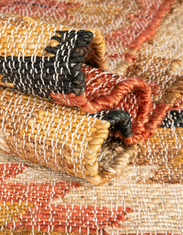 Multicolor 10' x 14' 1 Kilim Jute Rectangle Area Rug 95% Jute & 5% Cotton Rustic Vintage Look Carpet for Unique Home Interior Design for Sale at Rug Engine