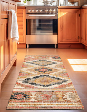Multicolor 2' x 6' 1 Kilim Jute Runner Area Rug 95% Jute & 5% Cotton Rustic Vintage Look Carpet for Unique Home Interior Design for Sale at Rug Engine