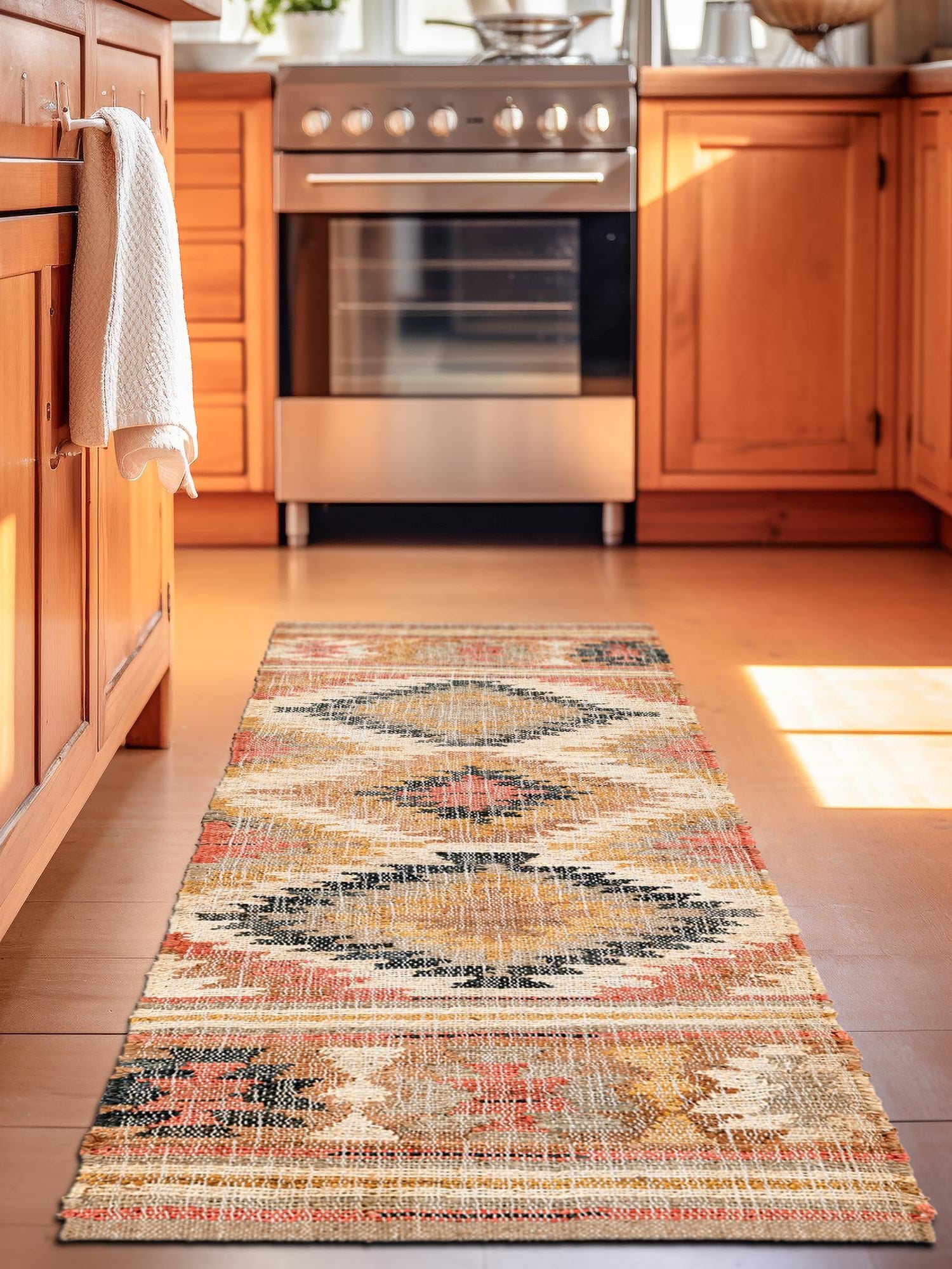 Multicolor 2' 7 x 10' Kilim Jute Runner Area Rug 95% Jute & 5% Cotton Rustic Vintage Look Carpet for Unique Home Interior Design for Sale at Rug Engine