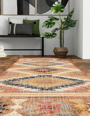 Multicolor 2' x 6' 1 Kilim Jute Runner Area Rug 95% Jute & 5% Cotton Rustic Vintage Look Carpet for Unique Home Interior Design for Sale at Rug Engine