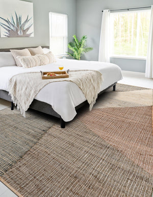 Multicolor 7' 10 x 10' Kilim Jute Rectangle Area Rug 95% Jute & 5% Cotton Rustic Vintage Look Carpet for Unique Home Interior Design for Sale at Rug Engine