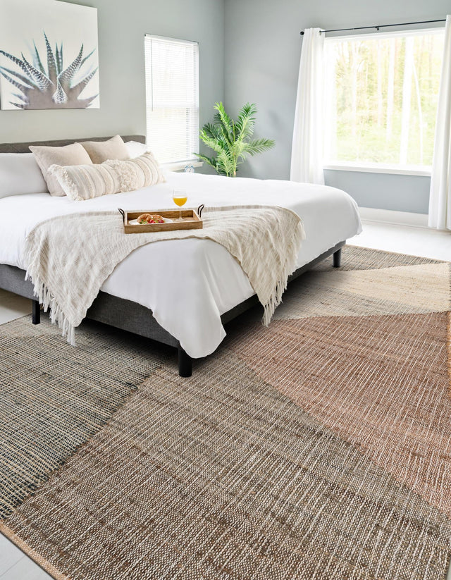 Multicolor 7' 10 x 10' Kilim Jute Rectangle Area Rug 95% Jute & 5% Cotton Rustic Vintage Look Carpet for Unique Home Interior Design for Sale at Rug Engine
