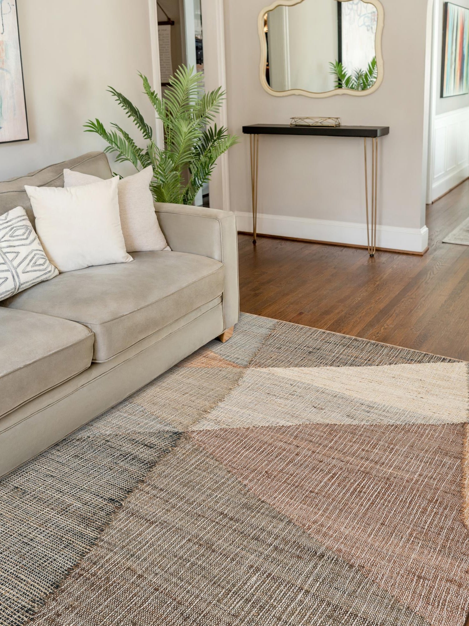 Multicolor 5' 1 x 8' Kilim Jute Rectangle Area Rug 95% Jute & 5% Cotton Rustic Vintage Look Carpet for Unique Home Interior Design for Sale at Rug Engine