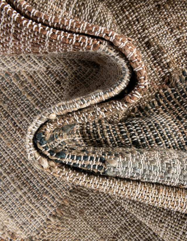 Multicolor 9' x 12' Kilim Jute Rectangle Area Rug 95% Jute & 5% Cotton Rustic Vintage Look Carpet for Unique Home Interior Design for Sale at Rug Engine