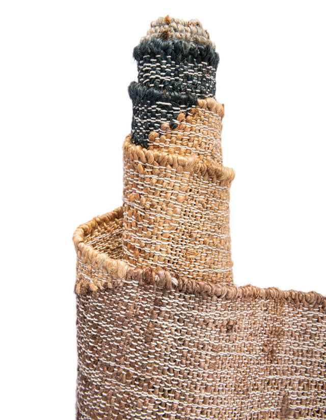 Multicolor 6' 1 x 9' Kilim Jute Rectangle Area Rug 95% Jute & 5% Cotton Rustic Vintage Look Carpet for Unique Home Interior Design for Sale at Rug Engine