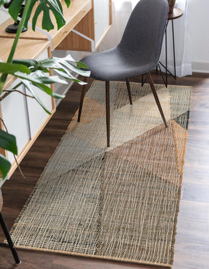 Multicolor 2' x 6' 1 Kilim Jute Runner Area Rug 95% Jute & 5% Cotton Rustic Vintage Look Carpet for Unique Home Interior Design for Sale at Rug Engine