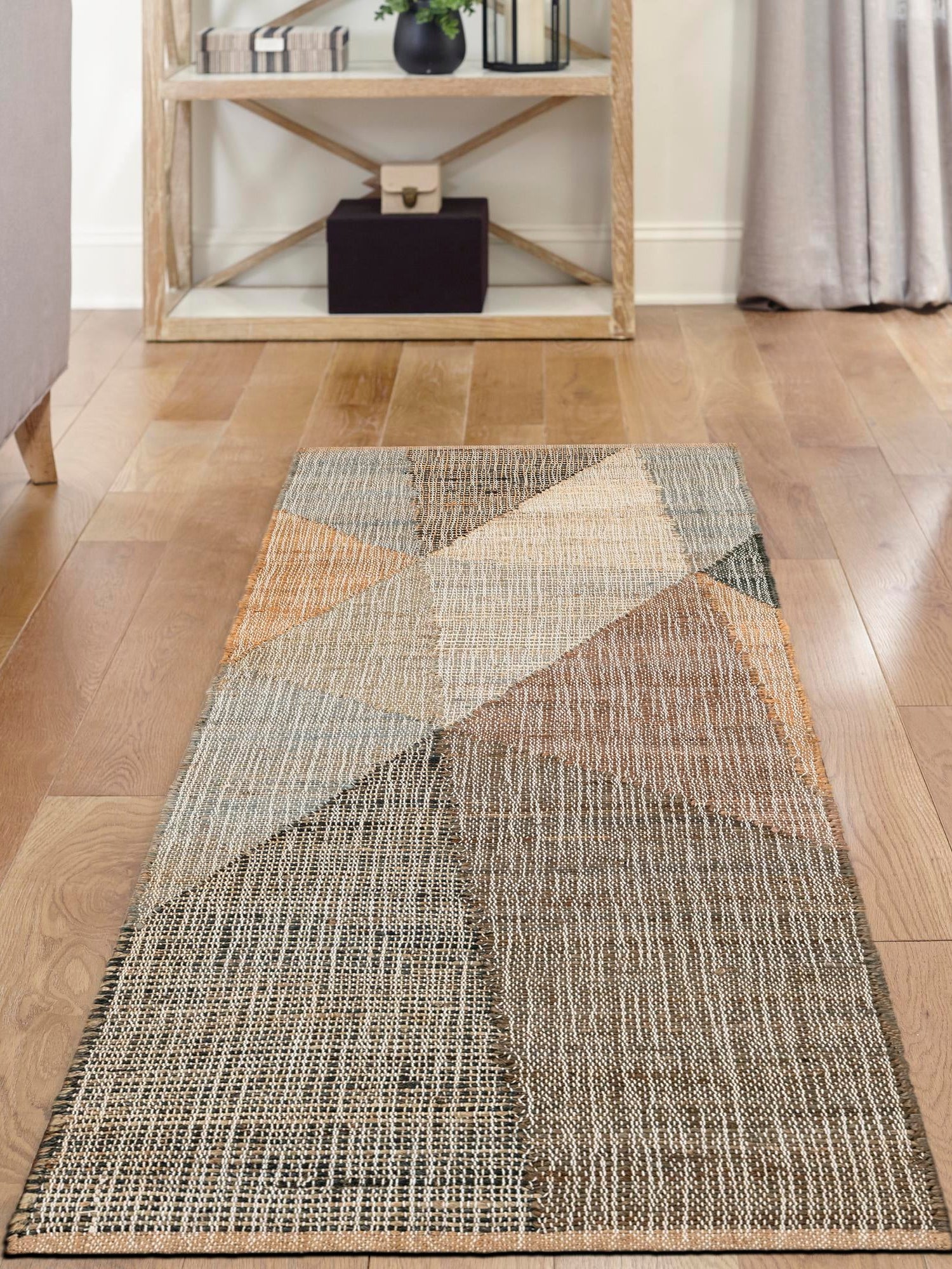 Multicolor 2' x 8' Kilim Jute Runner Area Rug 95% Jute & 5% Cotton Rustic Vintage Look Carpet for Unique Home Interior Design for Sale at Rug Engine