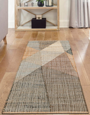 Multicolor 2' x 8' Kilim Jute Runner Area Rug 95% Jute & 5% Cotton Rustic Vintage Look Carpet for Unique Home Interior Design for Sale at Rug Engine