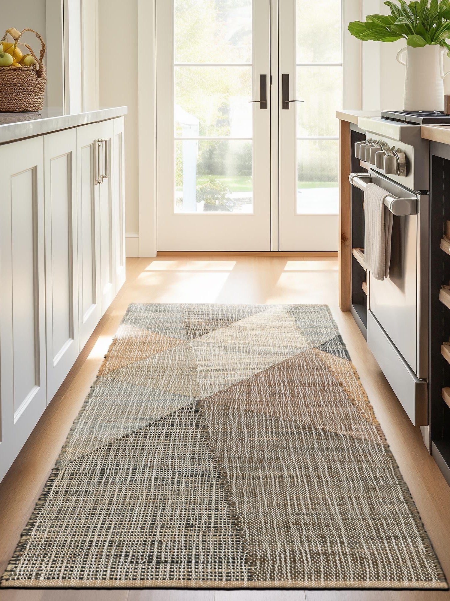 Multicolor 2' 7 x 10' Kilim Jute Runner Area Rug 95% Jute & 5% Cotton Rustic Vintage Look Carpet for Unique Home Interior Design for Sale at Rug Engine