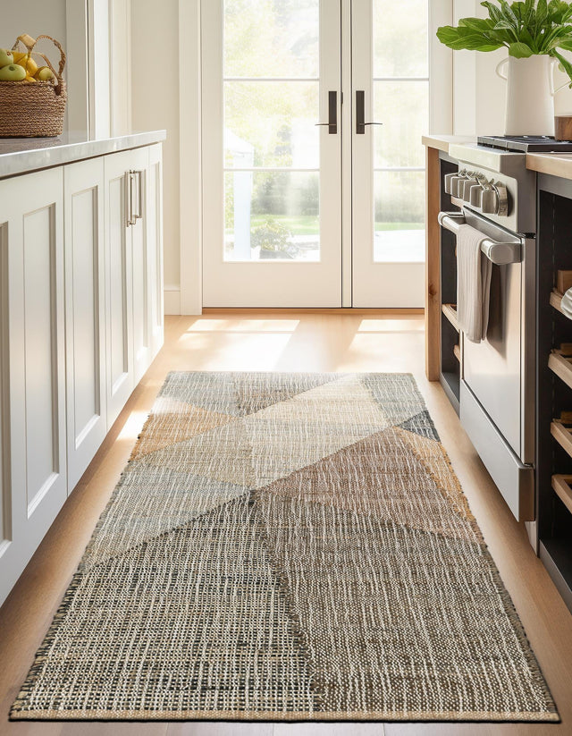 Multicolor 2' 7 x 10' Kilim Jute Runner Area Rug 95% Jute & 5% Cotton Rustic Vintage Look Carpet for Unique Home Interior Design for Sale at Rug Engine