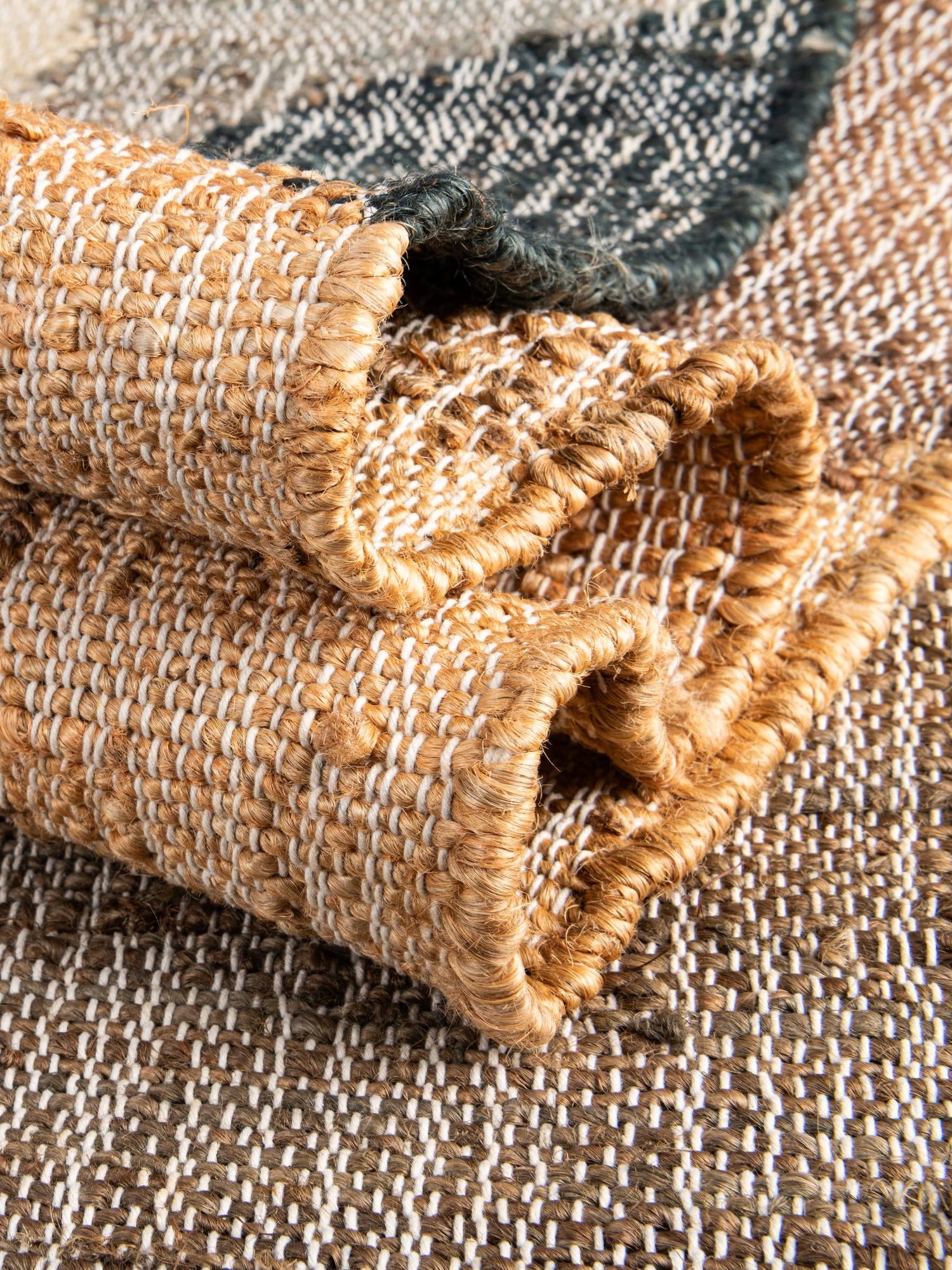 Multicolor 2' x 8' Kilim Jute Runner Area Rug 95% Jute & 5% Cotton Rustic Vintage Look Carpet for Unique Home Interior Design for Sale at Rug Engine