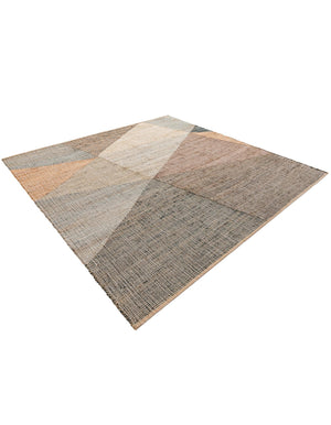Multicolor 7' 10 x 7' 10 Kilim Jute Square Area Rug 95% Jute & 5% Cotton Rustic Vintage Look Carpet for Unique Home Interior Design for Sale at Rug Engine