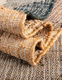 Multicolor 7' 10 x 7' 10 Kilim Jute Square Area Rug 95% Jute & 5% Cotton Rustic Vintage Look Carpet for Unique Home Interior Design for Sale at Rug Engine