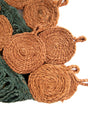 Orange Green Yellow 5' 1 x 5' 1 Braided Jute Round Rug