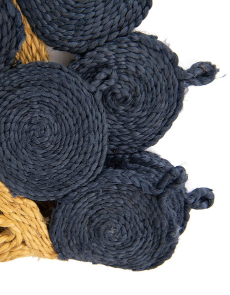 Navy Blue Yellow Green 6' 1 x 6' 1 Braided Jute Round Area Rug 100% Jute Hand Braided Natural Eco-Friendly Boho Style Carpet for Living Rooms Dining Office Space Dorms for Sale at Rug Engine