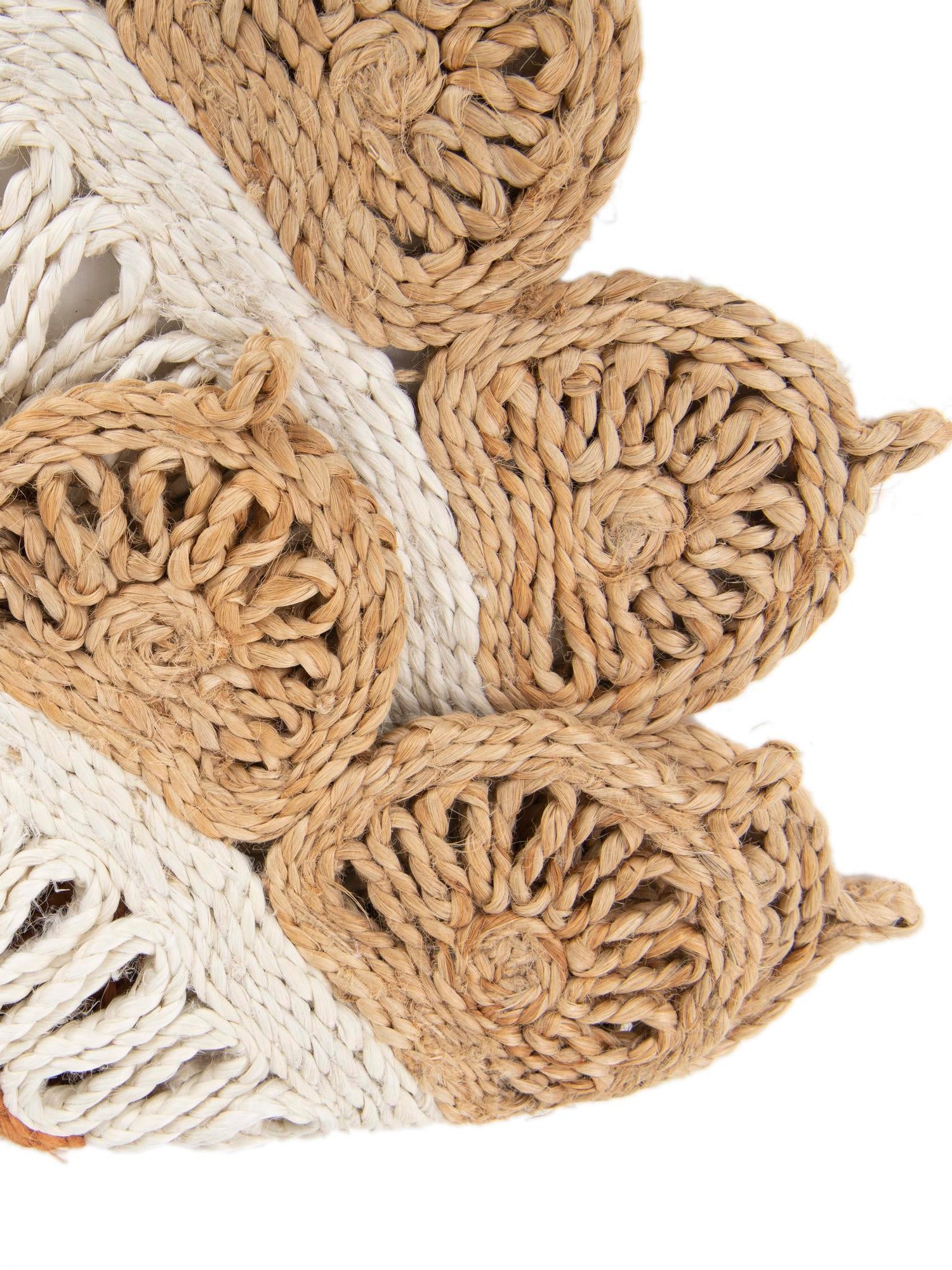 Natural White Orange Pink 2' x 3' 1 Braided Jute Oval Area Rug 100% Jute Hand Braided Natural Eco-Friendly Boho Style Carpet for Living Rooms Dining Office Space Dorms for Sale at Rug Engine