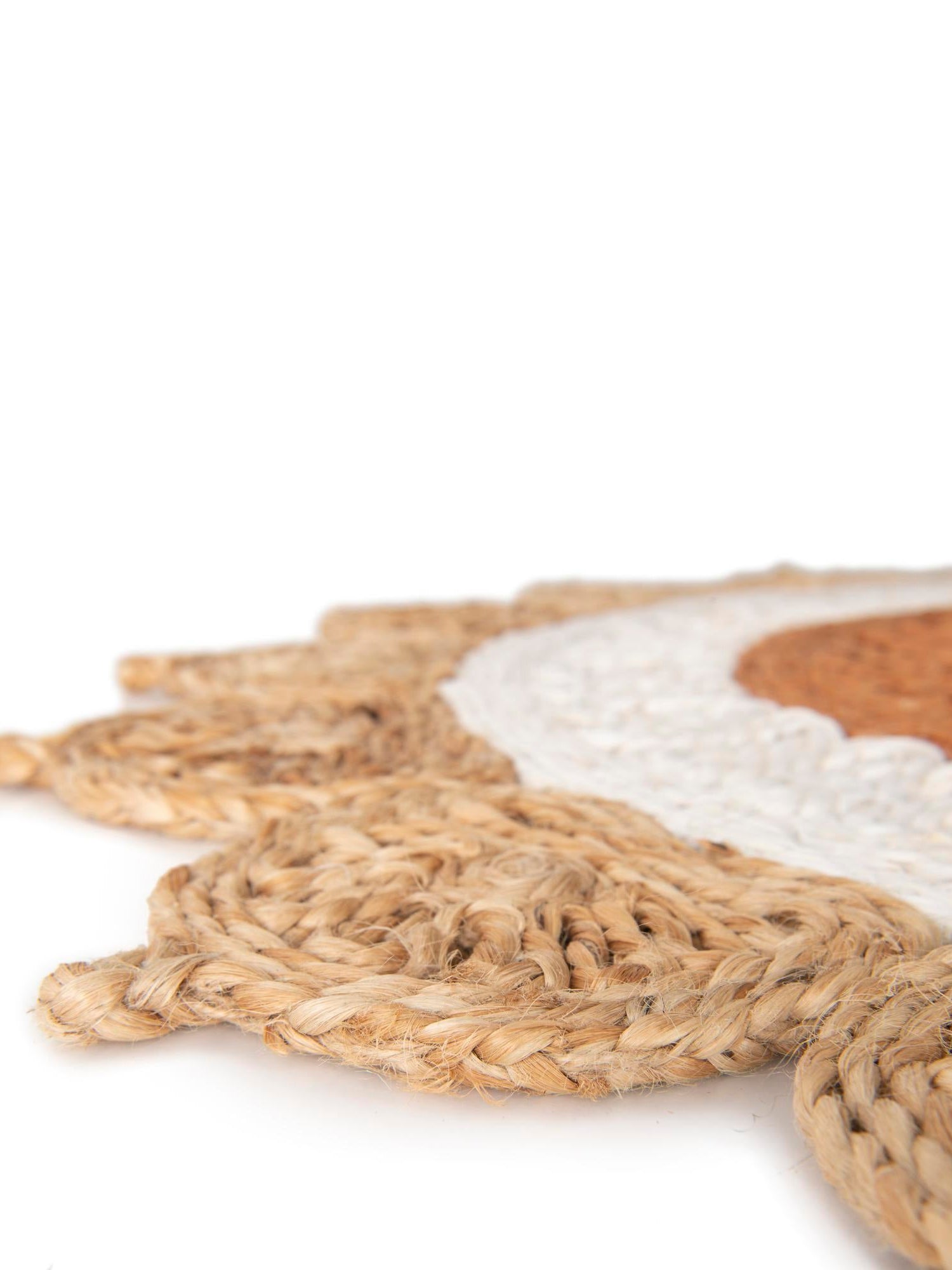 Natural White Orange Pink 3' 1 x 5' 1 Braided Jute Oval Area Rug 100% Jute Hand Braided Natural Eco-Friendly Boho Style Carpet for Living Rooms Dining Office Space Dorms for Sale at Rug Engine