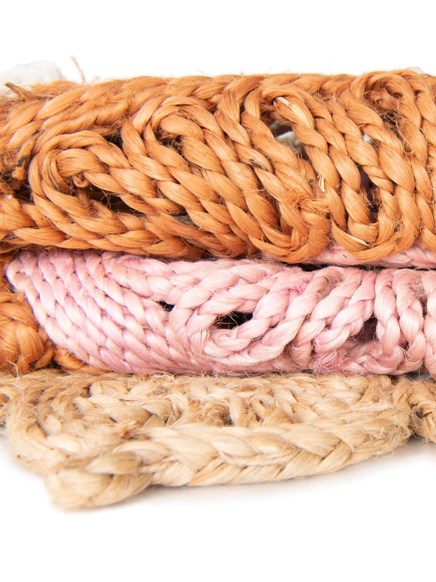 Natural White Orange Pink 3' 1 x 5' 1 Braided Jute Oval Area Rug 100% Jute Hand Braided Natural Eco-Friendly Boho Style Carpet for Living Rooms Dining Office Space Dorms for Sale at Rug Engine