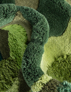 Green 7' 1 x 7' 1 Moss Garden Round Area Rug 80% Wool & 20% Cotton Nature Inspired All Natural Carpet for Home Interior Design for Sale at Rug Engine