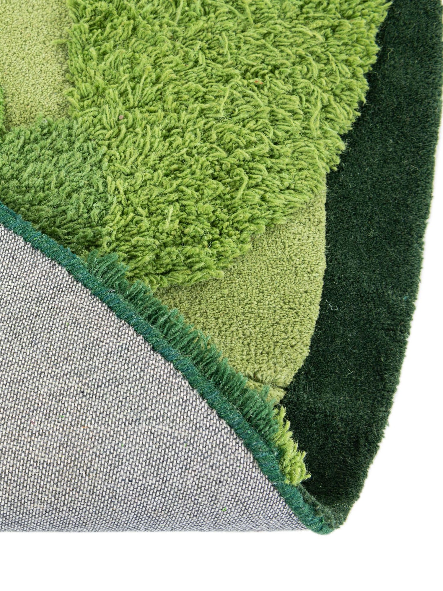 Green 5' 1 x 5' 1 Moss Garden Round Area Rug 80% Wool & 20% Cotton Nature Inspired All Natural Carpet for Home Interior Design for Sale at Rug Engine