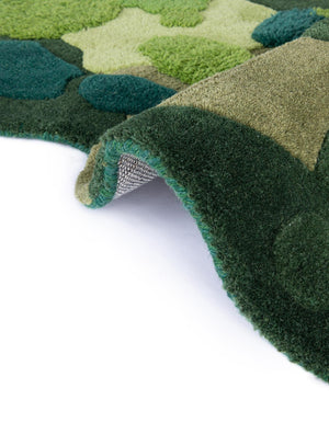Green 7' 1 x 7' 1 Moss Garden Round Area Rug 80% Wool & 20% Cotton Nature Inspired All Natural Carpet for Home Interior Design for Sale at Rug Engine