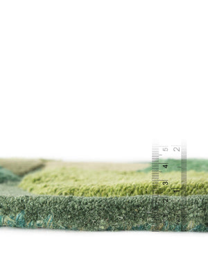 Green 4' 1 x 6' 1 Moss Garden Freeform Area Rug 80% Wool & 20% Cotton Nature Inspired All Natural Carpet for Home Interior Design for Sale at Rug Engine