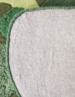 Green 5' 1 x 7' 1 Moss Garden Freeform Area Rug 80% Wool & 20% Cotton Nature Inspired All Natural Carpet for Home Interior Design for Sale at Rug Engine