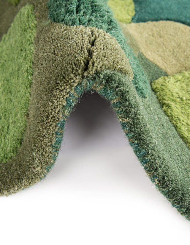 Green 5' 1 x 7' 1 Moss Garden Freeform Area Rug 80% Wool & 20% Cotton Nature Inspired All Natural Carpet for Home Interior Design for Sale at Rug Engine