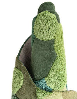 Green 5' 1 x 7' 1 Moss Garden Freeform Area Rug 80% Wool & 20% Cotton Nature Inspired All Natural Carpet for Home Interior Design for Sale at Rug Engine