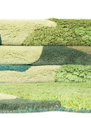 Green 5' 1 x 7' 1 Moss Garden Freeform Area Rug 80% Wool & 20% Cotton Nature Inspired All Natural Carpet for Home Interior Design for Sale at Rug Engine
