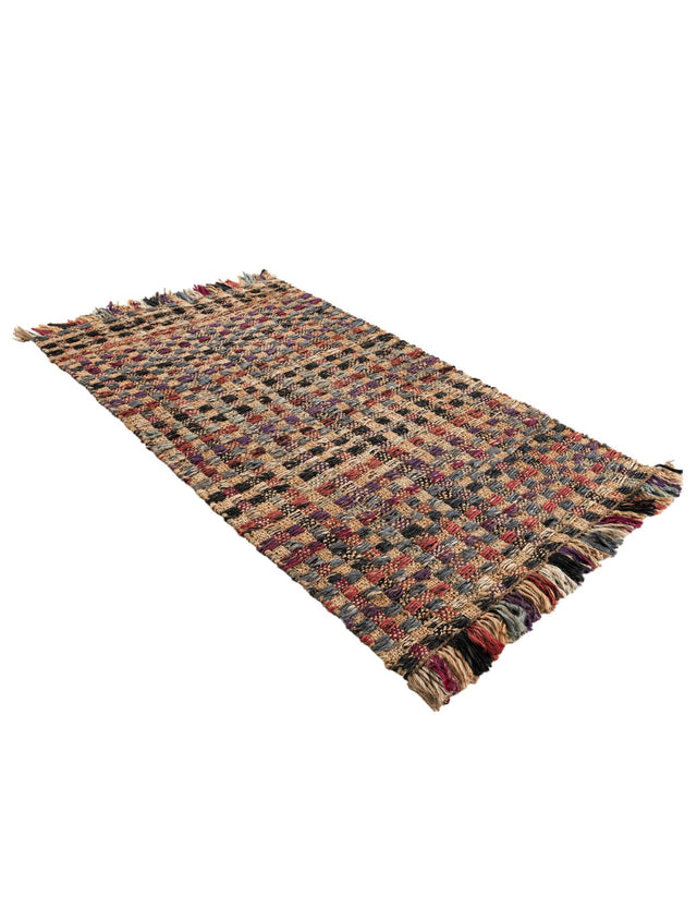 Multicolor 3' 1 x 5' 1 Chunky Jute Rectangle Area Rug 100% All Natural Jute Sustainable Eco-Friendly Carpet Mat for Natural Interior Design Homes for Sale at Rug Engine