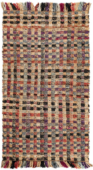 Multicolor 3' 1 x 5' 1 Chunky Jute Rectangle Area Rug 100% All Natural Jute Sustainable Eco-Friendly Carpet Mat for Natural Interior Design Homes for Sale at Rug Engine