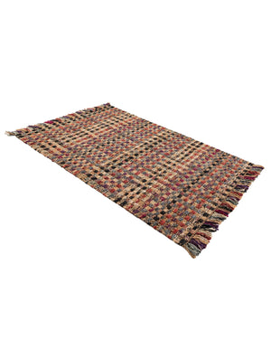 Multicolor 4' 1 x 6' 1 Chunky Jute Rectangle Area Rug 100% All Natural Jute Sustainable Eco-Friendly Carpet Mat for Natural Interior Design Homes for Sale at Rug Engine