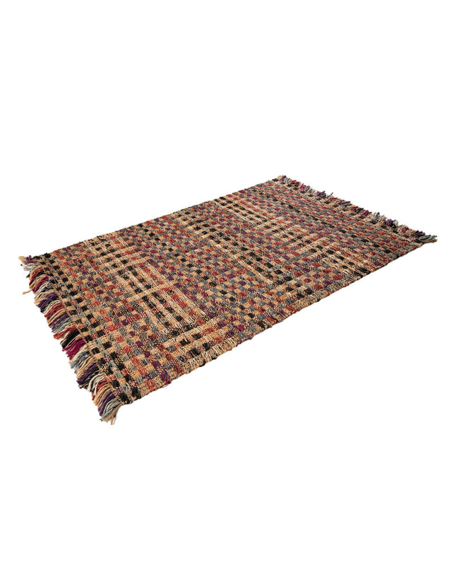 Multicolor 4' 1 x 6' 1 Chunky Jute Rectangle Area Rug 100% All Natural Jute Sustainable Eco-Friendly Carpet Mat for Natural Interior Design Homes for Sale at Rug Engine