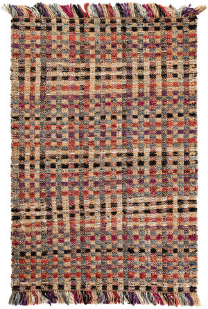 Multicolor 4' 1 x 6' 1 Chunky Jute Rectangle Area Rug 100% All Natural Jute Sustainable Eco-Friendly Carpet Mat for Natural Interior Design Homes for Sale at Rug Engine