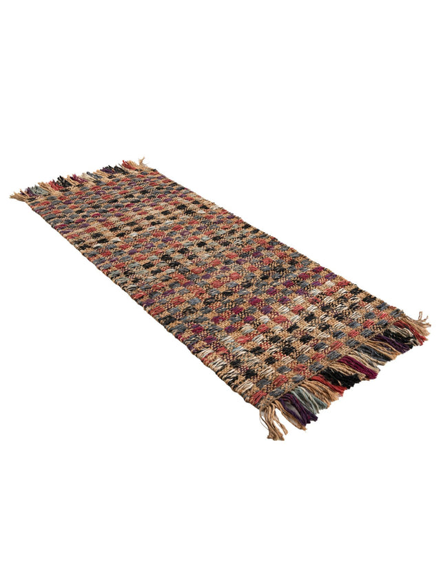 Multicolor 2' x 5' 1 Chunky Jute Runner Area Rug 100% All Natural Jute Sustainable Eco-Friendly Carpet Mat for Natural Interior Design Homes for Sale at Rug Engine
