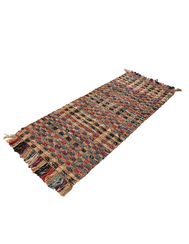 Multicolor 2' x 5' 1 Chunky Jute Runner Area Rug 100% All Natural Jute Sustainable Eco-Friendly Carpet Mat for Natural Interior Design Homes for Sale at Rug Engine
