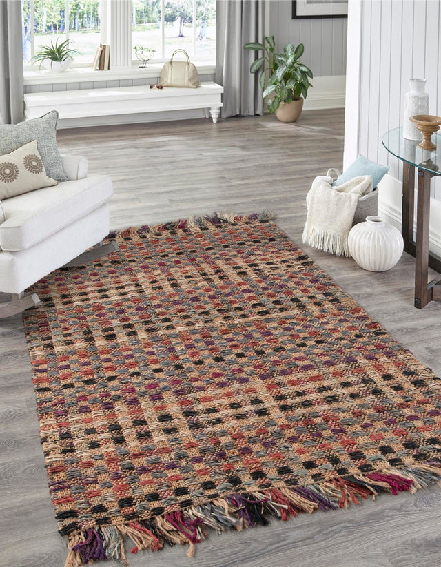Multicolor 10' x 14' 1 Chunky Jute Rectangle Area Rug 100% All Natural Jute Sustainable Eco-Friendly Carpet Mat for Natural Interior Design Homes for Sale at Rug Engine