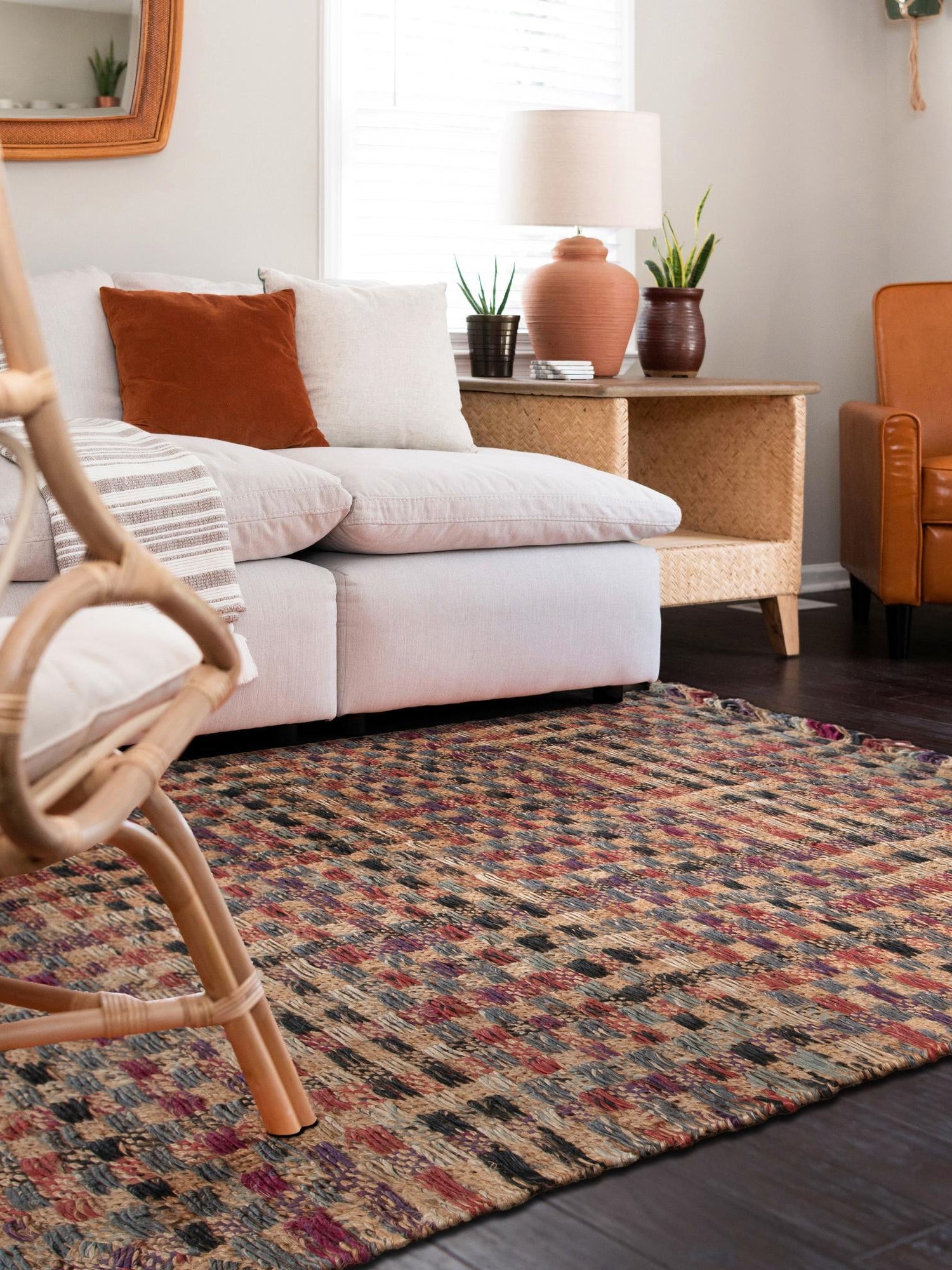 Multicolor 3' 1 x 5' 1 Chunky Jute Rectangle Area Rug 100% All Natural Jute Sustainable Eco-Friendly Carpet Mat for Natural Interior Design Homes for Sale at Rug Engine