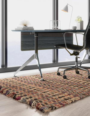 Multicolor 10' x 14' 1 Chunky Jute Rectangle Area Rug 100% All Natural Jute Sustainable Eco-Friendly Carpet Mat for Natural Interior Design Homes for Sale at Rug Engine