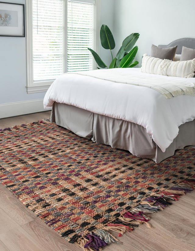 Multicolor 3' 1 x 5' 1 Chunky Jute Rectangle Area Rug 100% All Natural Jute Sustainable Eco-Friendly Carpet Mat for Natural Interior Design Homes for Sale at Rug Engine