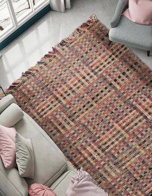 Multicolor 10' x 14' 1 Chunky Jute Rectangle Area Rug 100% All Natural Jute Sustainable Eco-Friendly Carpet Mat for Natural Interior Design Homes for Sale at Rug Engine