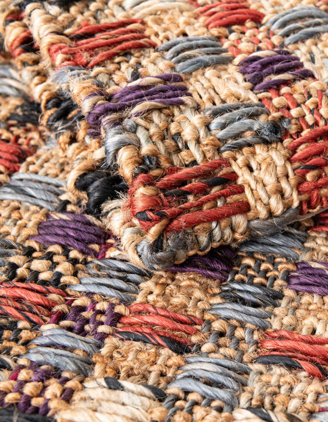 Multicolor 4' 1 x 6' 1 Chunky Jute Rectangle Area Rug 100% All Natural Jute Sustainable Eco-Friendly Carpet Mat for Natural Interior Design Homes for Sale at Rug Engine