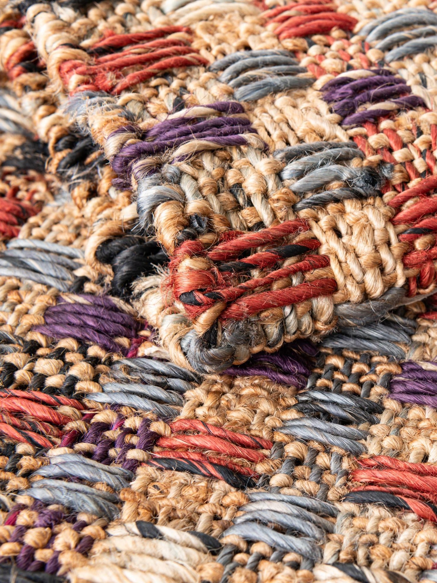 Multicolor 3' 1 x 5' 1 Chunky Jute Rectangle Area Rug 100% All Natural Jute Sustainable Eco-Friendly Carpet Mat for Natural Interior Design Homes for Sale at Rug Engine