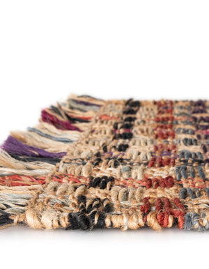 Multicolor 4' 1 x 6' 1 Chunky Jute Rectangle Area Rug 100% All Natural Jute Sustainable Eco-Friendly Carpet Mat for Natural Interior Design Homes for Sale at Rug Engine