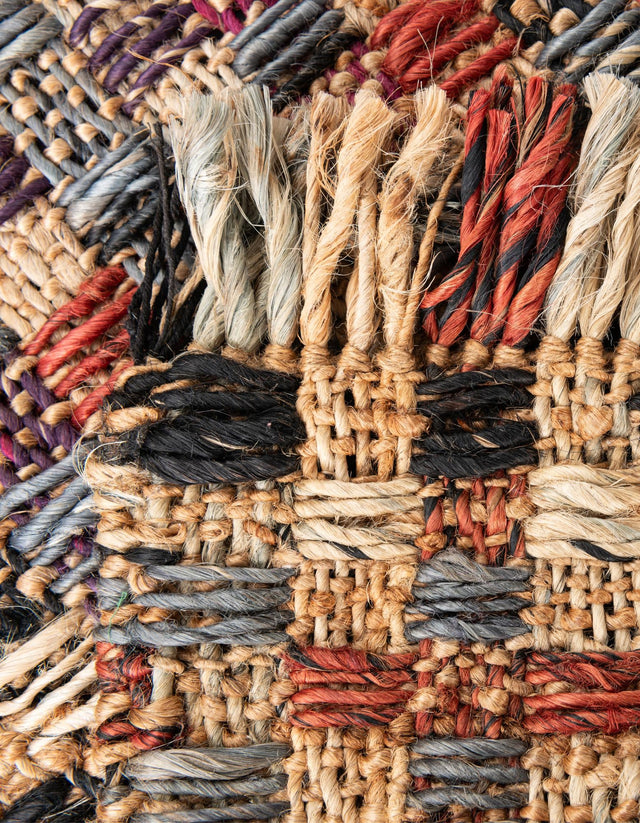 Multicolor 4' 1 x 6' 1 Chunky Jute Rectangle Area Rug 100% All Natural Jute Sustainable Eco-Friendly Carpet Mat for Natural Interior Design Homes for Sale at Rug Engine