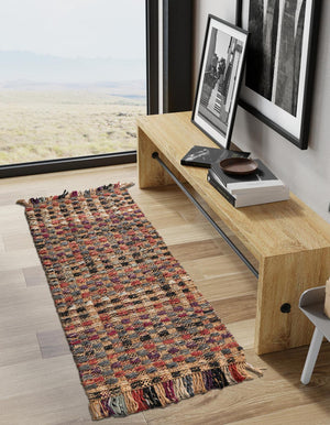 Multicolor 2' x 5' 1 Chunky Jute Runner Area Rug 100% All Natural Jute Sustainable Eco-Friendly Carpet Mat for Natural Interior Design Homes for Sale at Rug Engine