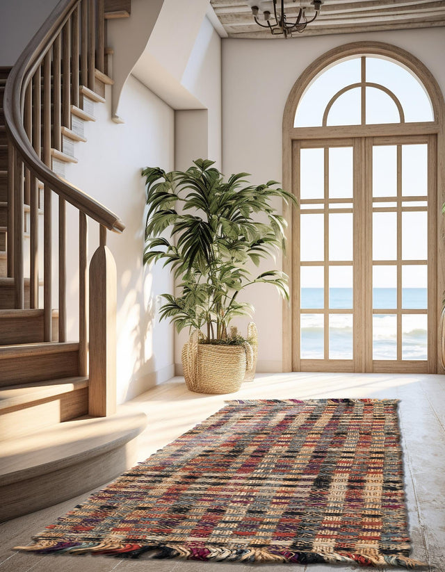 Multicolor 2' x 6' 1 Chunky Jute Runner Area Rug 100% All Natural Jute Sustainable Eco-Friendly Carpet Mat for Natural Interior Design Homes for Sale at Rug Engine